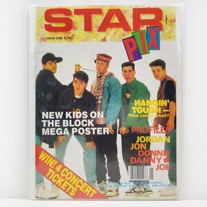 Star Pix New Kids on Block Mega Poster/Mini Magazine NKOTB Vintage 1990 Issue #1